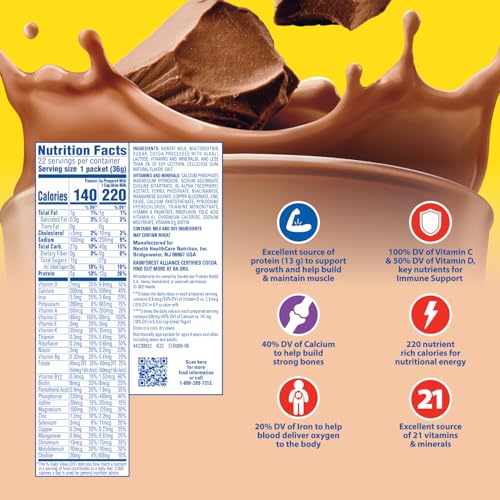 Carnation Breakfast Essentials Powder Drink Mix, Chocolate, 1.26 Oz Packets