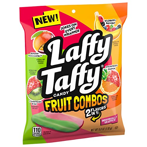 Laffy Taffy Candy, Assorted Flavors, Individually Wrapped Mini Bars, 6 Ounce