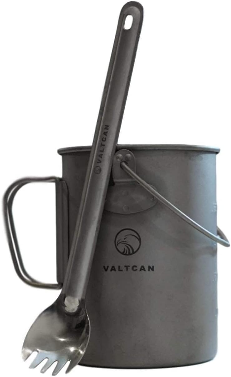 Valtcan 900ml Titanium Pot Boil Cook & Drink From One Pot, 134g Ultralight, Thicker Gauge Grade 1 Ti, Aligned Bail Handle, Lid with Steam Holes