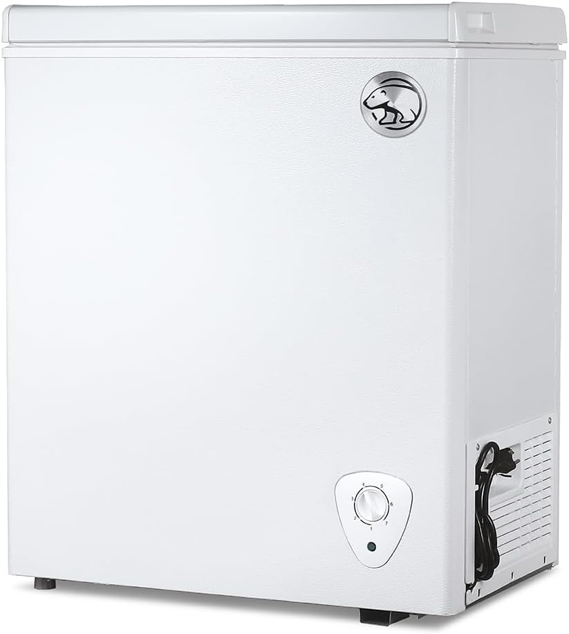 Commercial Cool Upright Freezer, Stand Up Freezer 5 Cu Ft with Reversible Door, White