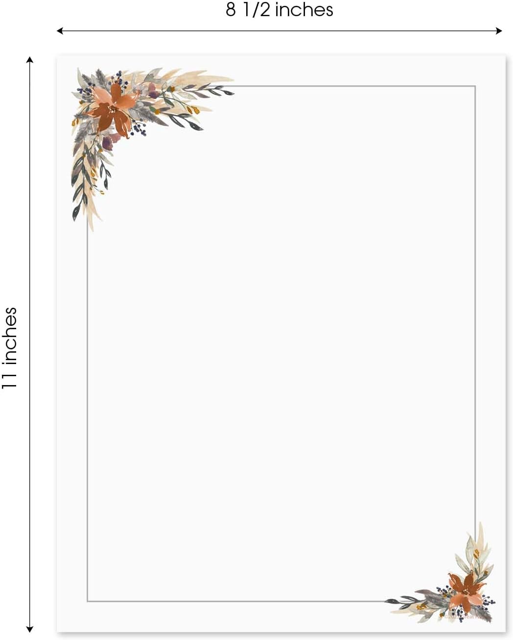 Great Papers! Lush Greenery Letterhead / 80 Floral Sheets 8.5" x 11" Beautiful Watercolor Botanical All Occasion Letter Paper