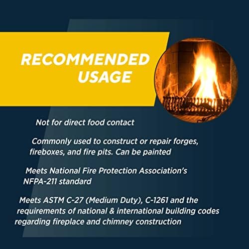 Rutland Fire Bricks, Properly Cured High Temperature FireBrick, USA-Made Residential Fire Clay Replacement for Wood Stove, Fireplace, & Pizza Oven, Size 9" x 4.5" x 1.25", 6-Pack, Tan
