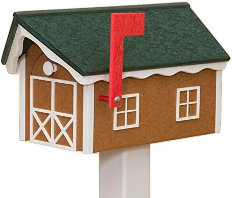 Recycled Poly Plastic Barn Mailbox USA Handmade (Weatherwood)