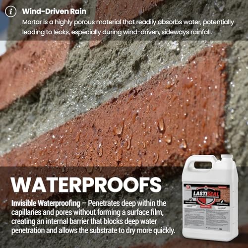 LastiSeal Brick & Concrete Sealer – Deep-Penetrating Sealer that Strengthens Surfaces – Water-Resistant Protection for Brick