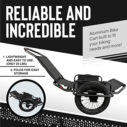 Rambo Bikes Aluminum Bike Trailer Cart - Heavy-Duty Game Cart and Utility Trailer - 300lbs Maximum Capacity - 6061 Aluminum Alloy Frame
