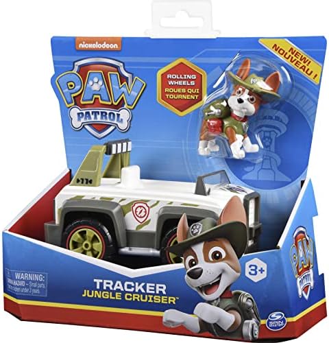 Paw Patrol, Tracker’s Jungle Cruiser Vehicle with Collectible Figure, for Kids Aged 3 and up