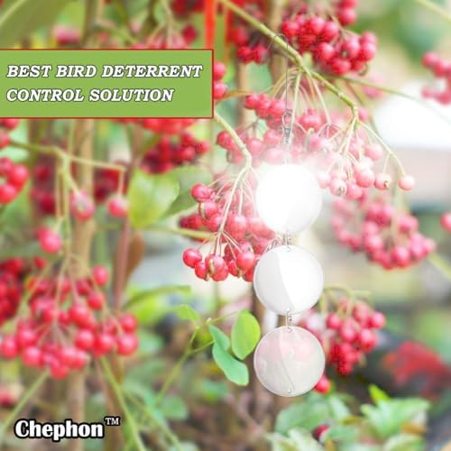 Chephon Upgraded Bird Scare Discs Set - Large 24 Discs - Highly Reflective Double-Sided Bird Reflectors Scare Devices - Better to Keep Most Birds