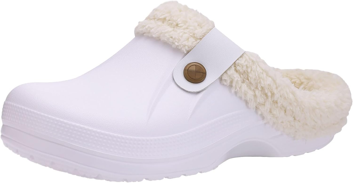 Beslip Fur Lined Clogs for Women & Men Fuzzy Slippers with Memory Foam