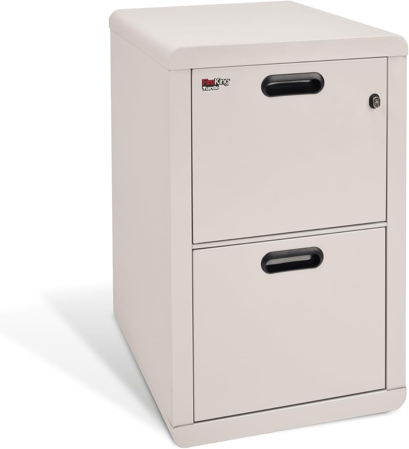 FireKing Turtle Vertical 2 Drawer Fire Rated File Cabinet, Black | 1 Hour Fire Rated Filing Cabinet - UL Class 350 - Water Resistant - Key Lock - Made in USA