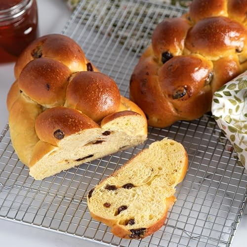 Stern's Bakery Kosher Fresh Raisin Challah Bread 16 Ounce - Traditional Raisin Bread for your Holiday or Shabbat Table (2 Braided Raisin Challah Per