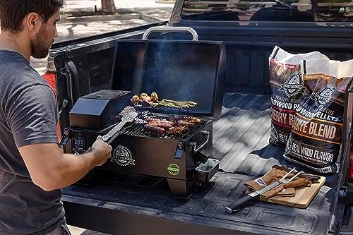 Pit Boss 150 Battery Powered Wood Pellet Grill & Smoker with Flame Broiler 256-Sq. In. Cooking Space, 180°F to 500°F Temperature Range