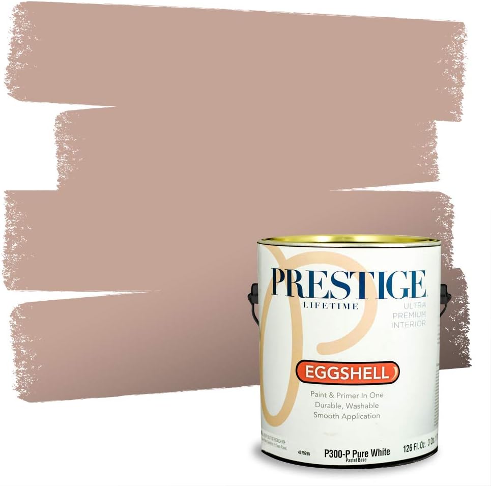 PRESTIGE Paints Exterior Paint and Primer In One, 1-Gallon, Semi-Gloss, Comparable Match of Sherwin Williams* French Roast*