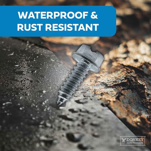 License Plate Screws - #14 x 3/4" Inch - Slotted Hex Head – for Vehicles (100 Pack)