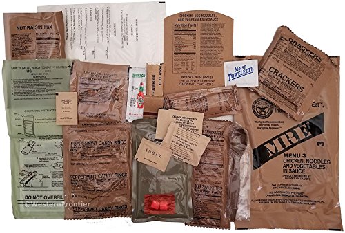 MRE 2020 Inspection Date Case, 24 Meals with 2020 Inspection Date, 2017 Pack Date A and B Case. Military Surplus Meal Ready to Eat.