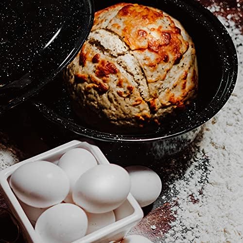 Granite Ware 13" Oval Roaster with Lid – Enameled Steel, Oven Safe to 932°F – Ideal for Roasting, Baking & Sourdough Bread – Self-Basting Cover, Dishwasher Safe, 7 lb Capacity | Oval Roaster Capacity, Roasts Up To 7 Lb Poultry Or Meat, Covered Cooking fo…
