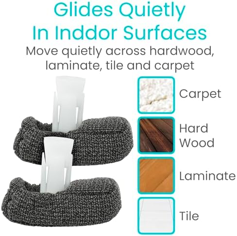 Vive Walker Ski Glide Covers 4 PCS - Accessories for Folding Walkers