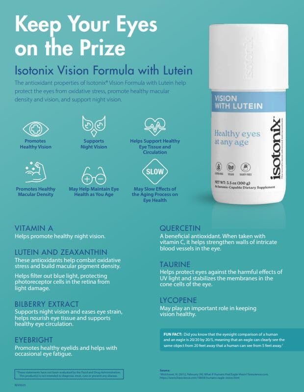 Isotonix Vision Formula with Lutein – Supports Eye Health, Vision & Circulation – Antioxidants, Zinc, Vitamin C, E, Bilberry