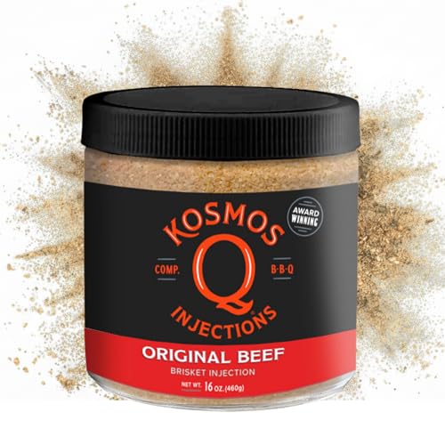 Kosmos Q Reserve Blend Brisket Injection, Premium Beef BBQ Marinade for Tender & Juicy Brisket, Phosphate-Enhanced for Moisture Retention, Competition-Grade Seasoning, Gluten Free, 16 Oz Jar