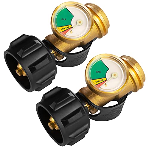 Propane Tank Gauge Level Indicator Leak Detector for 5-40 lb Tanks 2 Pack