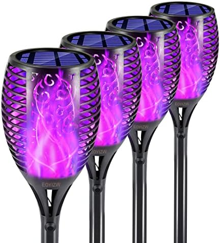 EOYIZW Solar Lights Outdoor 4 Pack, 99 LEDs Solar Torch Light with Flickering Flame- IP65 Waterproof Solar Garden Lights, Solar Powered Outdoor Lights for Porch Yard Patio Halloween Decorations
