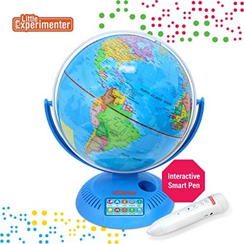 Little Experimenter Interactive 9" Talking Globe, Smart Pen, STEM Ages 8-12