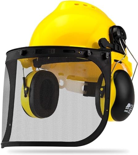 NEIKO 53880A Forestry Helmet for Safety with Shield and Earmuffs, Chainsaw Helmet with Face Shield, Hard Hat Safety Gear Equipment