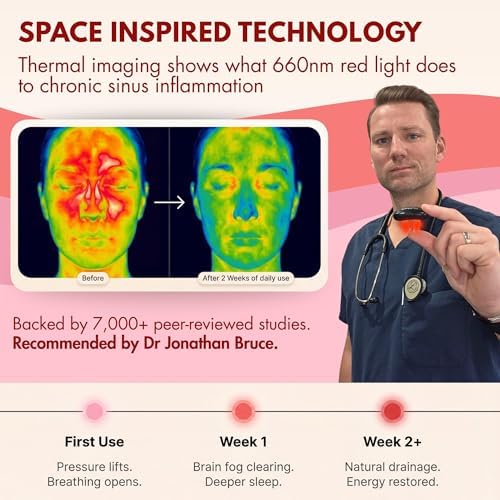 Original NoMore Red Light Therapy for Nose – LED Nasal Device for Dry Nose & Sinus Comfort, No More Colds, USB-Rechargeable Light Therapy