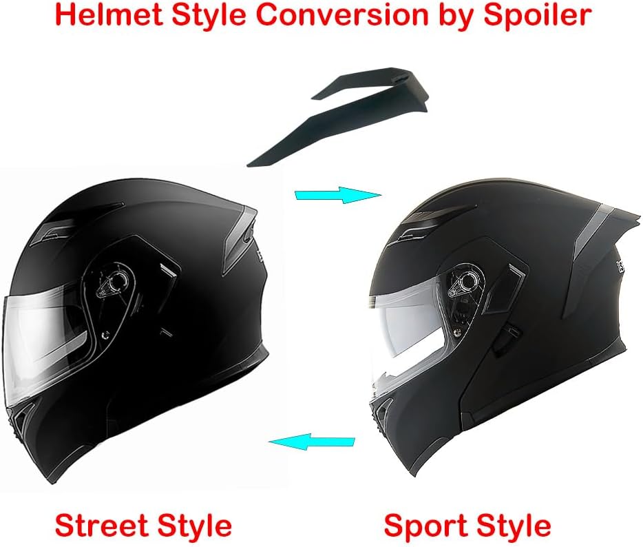 1Storm Motorcycle Modular Full Face Helmet Bike Flip up Dual Visor Sun Shield: HB89 Matt Black