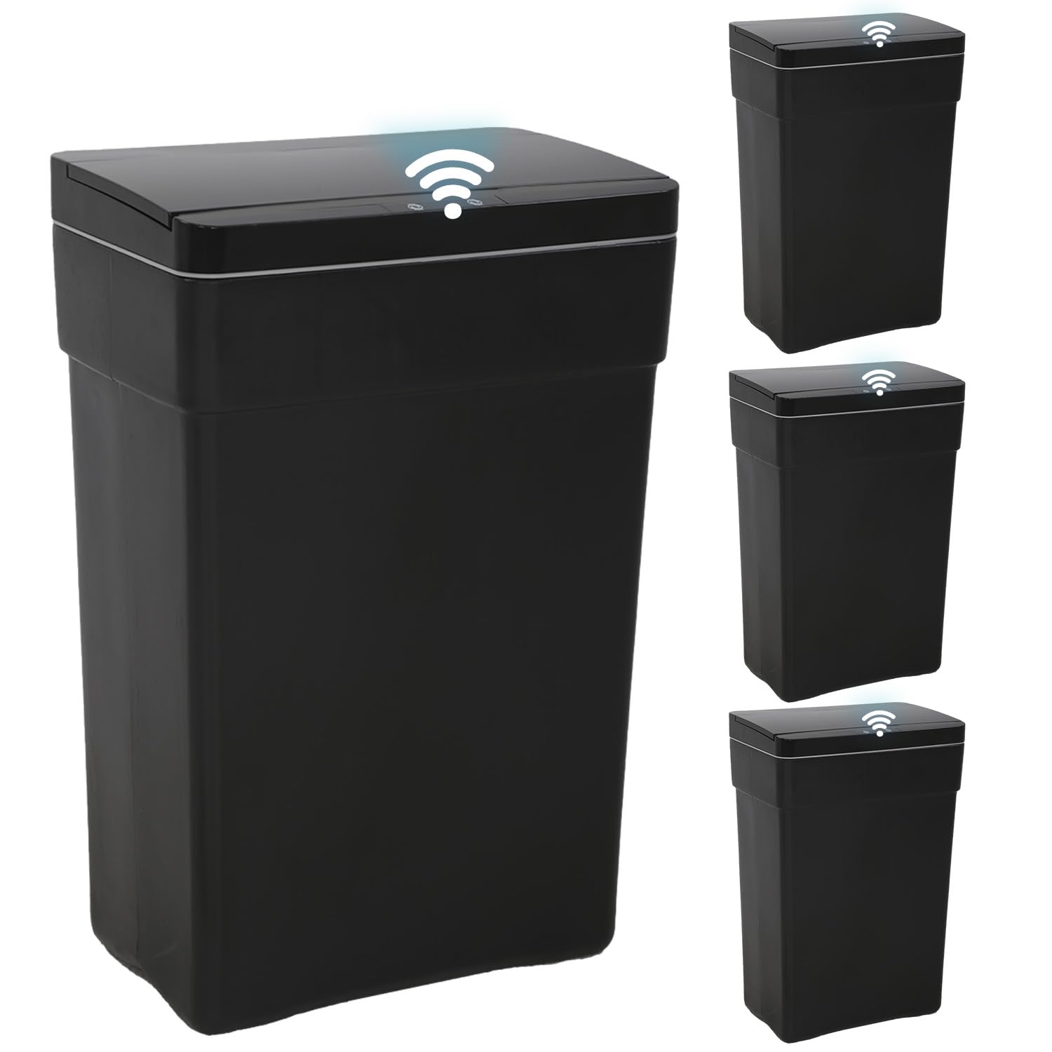 BestOffice 13 Gallon Trash Can Automatic Kitchen Trash Can Touch Free High-Capacity Garbage Can with Lid for Bedroom Bathroom Home Office 50 Liter