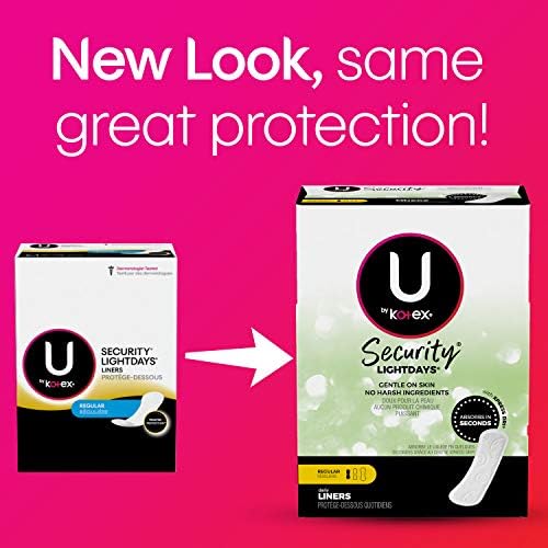 U by Kotex Lightdays Panty Liners, Regular, 129 Count
