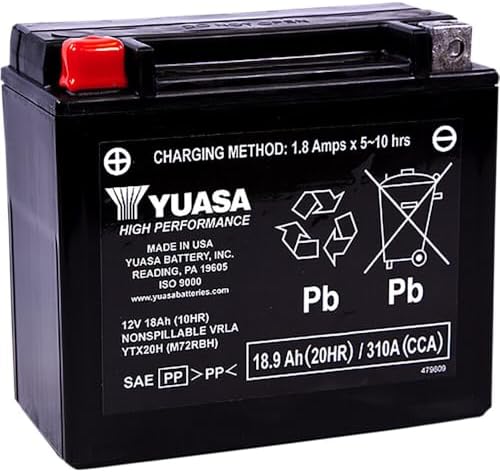 Yuasa YUAM72RBH YTX20H Factory Activated H Series AGM Battery