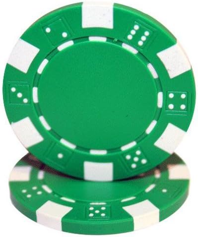 Brybelly Clay Composite Striped Dice 11.5-gram Poker Chips (100-pack) - Blank Non-denominated Poker Chips - Custom Cash Games and Home Casino Poker Nights