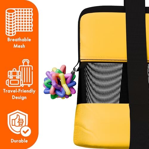 17" Soft Sided Cat and Dog Pet Carrier Bag for Travel with Bonus Toy Ball - Ideal and Compatible for Small Cats and Dogs - Versatile and TSA Airline