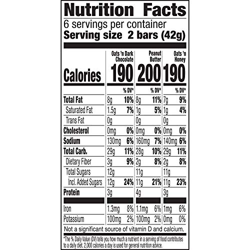 Nature Valley Crunchy Granola Bars, Value Pack, 60 ct, 44.7 oz | Oats & Honey and Peanut Butter Varieties, 2-Bar Pouches, Whole Grain Oats, No Artificial Flavors