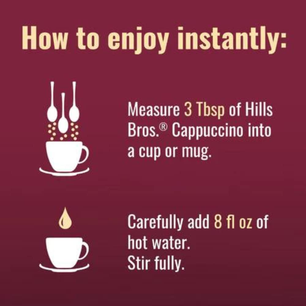 Hills Bros. Cappuccino Mix – Rich, Frothy Coffeehouse-Tasting Instant Drink Mix – Quick and Easy Preparation – Perfect for Hot & Iced Drinks & Creaming Coffee – Double Mocha, 1 Pack of 16oz