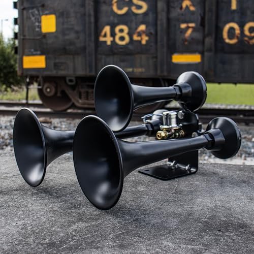 HornBlasters Outlaw Black 228H 2 Gallon All-In-One Train Horn Kit - Easy Install