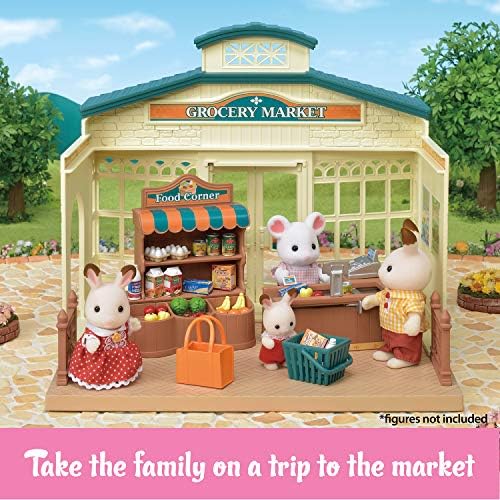 Calico Critters - Grocery Market - Town Collection - Kids Pretend Play Toy | Stock shelves, fill baskets