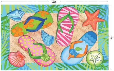 Briarwood Lane Doormat 30x18 Indoor Outdoor Tropical Flip Flops Summer for Summer Doormat