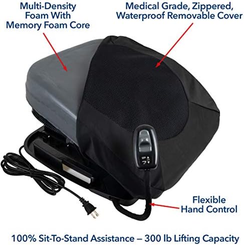 Carex Premium Power 20 inch Chair Lift for Stand Assist - Chair Lift Assist Devices for Easy Lift Assist - Fully Electric Power Seat for 100% Sit to Stand Lift Supports up to 300 lbs