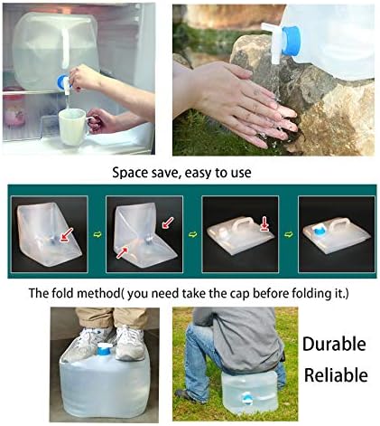Cedilis 2 Pack 5.3 Gallon Collapsible Water Container with Spigot, Food Safe Water Storage Jug