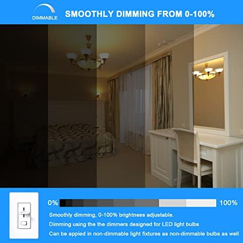 E12 LED Bulb Dimmable 7W Equivalent to 60W Halogen Bulb, Warm White 3000K T6 C7 E12 Candelabra Bulb 60 Watt for Ceiling Fan, Chandelier Lighting, AC120V Kx-2000 Bulbrite Replacement (6 Pack)