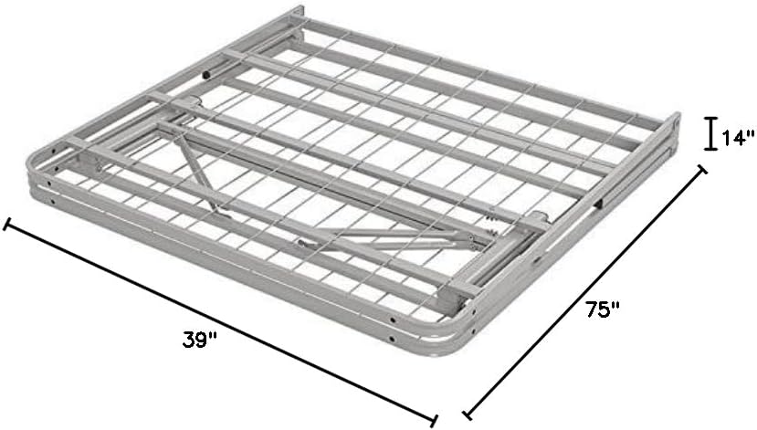 Modway Horizon Queen Bed Frame In Gray - Replaces Box Spring - Folding Metal Mattress Bed Frame