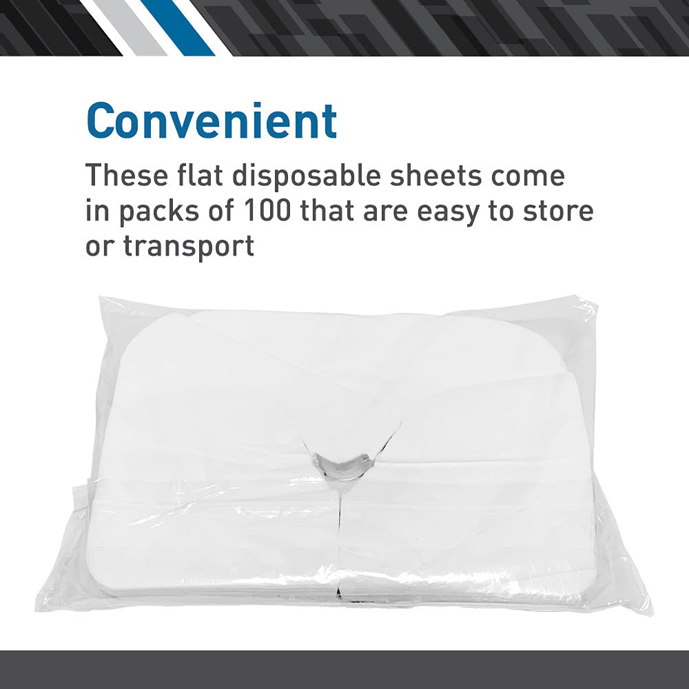 BodyMed Disposable Face Cradle Covers - 1 Pack of 100 Sheets - Medical-Grade, Ultra Soft, Luxurious, Non-Sticking Massage Face Covers/Headrest Covers for Massage Tables & Massage Chairs