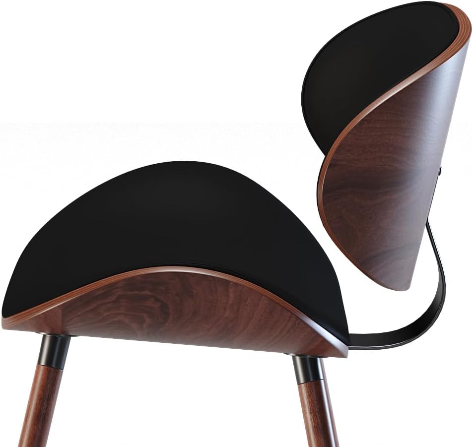 SIMPLIHOME Regina Rattan Mid-Century Modern Arm Dining Chairs in Black