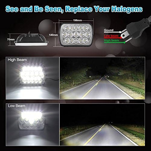 1 pair of 7x6 5x7 BLACK LED Headlights H6054 Lamps replacements
