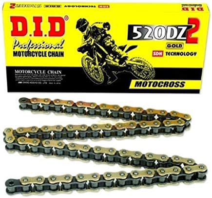 DID (520DZ-120) Gold 120 Link High Performance DZ2 Series Non-O-Ring Chain with Connecting Link