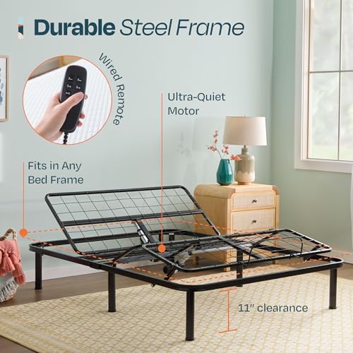 Linenspa Adjustable Bed Base — Motorized Head and Foot Incline — Full