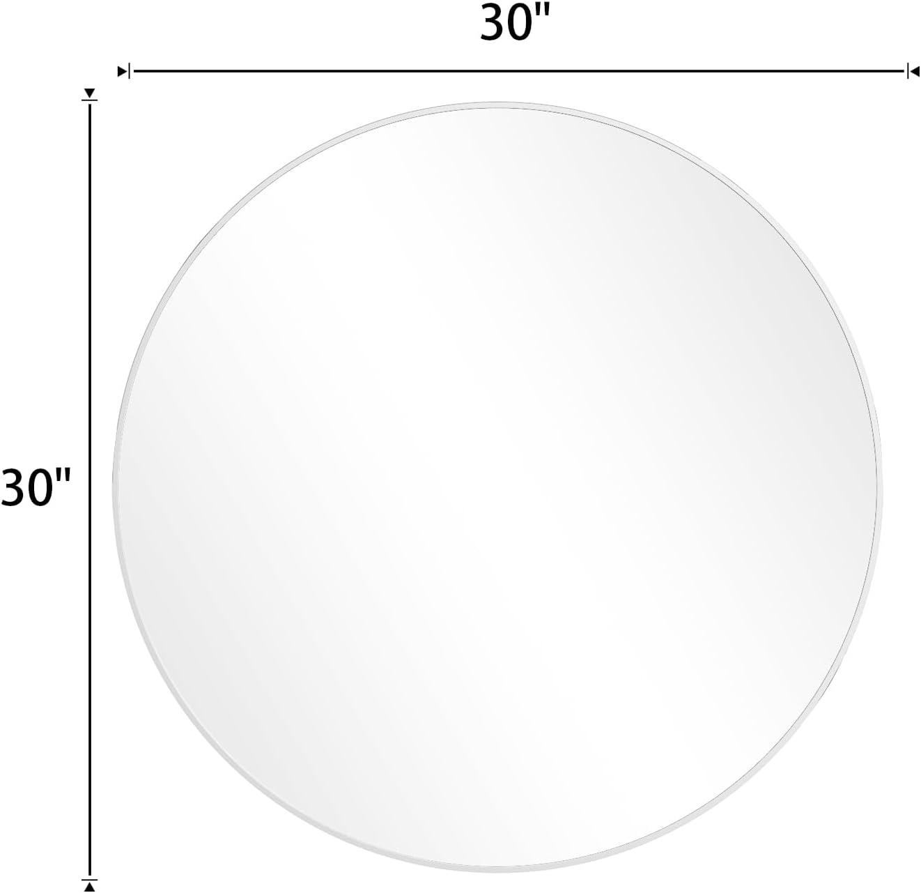 BEAUTYPEAK 24 Inch Round Mirror, Metal Frame Circle Mirror, White
