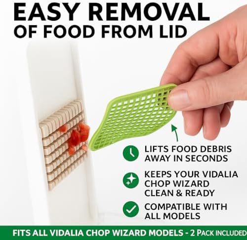 VIDALIA CHOP WIZARD EZ Cleaning Lift Tab (2 Pack) – Replacement Lid Cleaning Tab for All Models – Easy Food Release, Quick Clean Kitchen Accessory