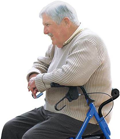Hugo Mobility Portable Rollator Walker with Seat, Backrest and 8 Inch Wheels, Blue | Portable Rollator Walker Features Seat